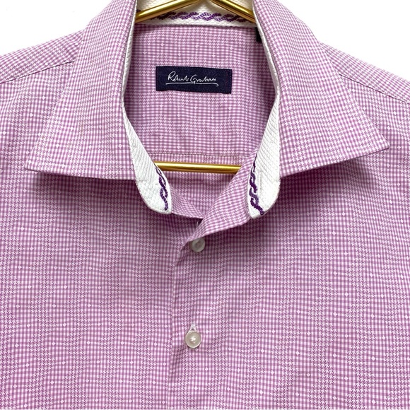 Robert Graham Other - Robert Graham Boys Small 8 Button Down Dress Shirt Light Purple Gingham Check‎